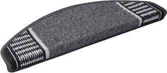 vidaXL Alfombras autoadhesivas para escaleras 15 pcs Antracita vidaXL