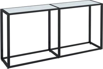 vidaXL Vidaxl - Mesa consola vidrio templado mármol blanco 160x35x75,5 cm