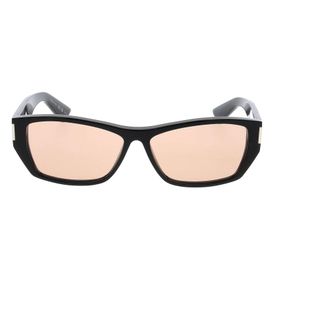 Saint Laurent 57mm Acetate Semi-Shield Zonnebril - unisex - Accessoires - Zwart - Maat: ONE Size