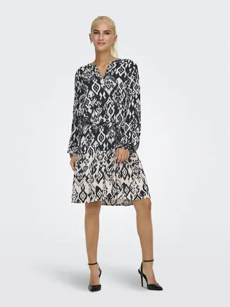 Jacqueline de Yong Korte jurk, bedrukt, met strikceintuur