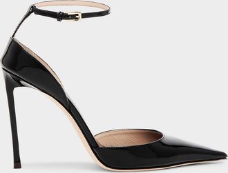 Tom Ford 105mm Patent Leather Ankle-Strap Pumps