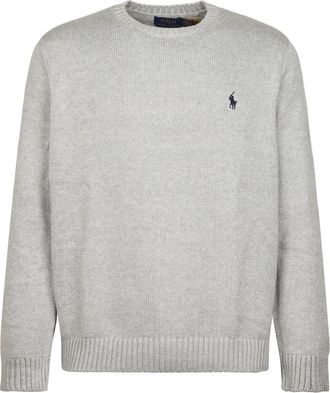 Polo Ralph Lauren Katoenen Sweater met Ronde Hals - Heren - Ronde hals truien - Grijs - 2XL - Katoen - Truien & Vesten