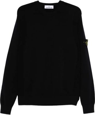 Stone Island Maglione Girocollo In Lana Stretch Con Dettagli A Punto Rovescio-Uomo