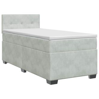 vidaXL Letto Box Spring Con Materasso Grigio Chiaro 90 X 190 Cm Vidaxl