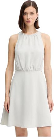 A|X Armani Exchange Jurk zonder mouwen met gedefinieerde taille - Dames - Korte kleedjes - Beige - S - Polyester - Kleedjes
