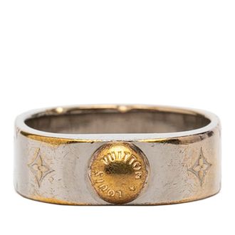 Louis Vuitton Gold Silver Gold Plating Metal Band Ring (Pre-Owned)