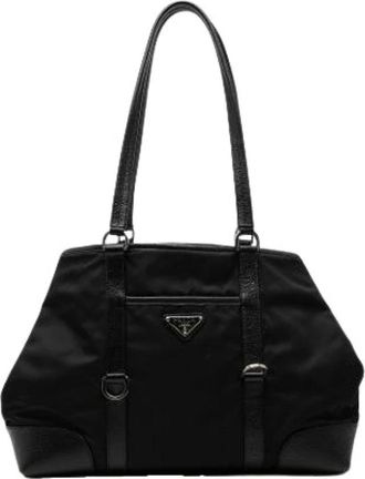 Prada Pre-owned Tote Bags, female, Black, Size: ONE SIZE Pre-owned Nylon Tote