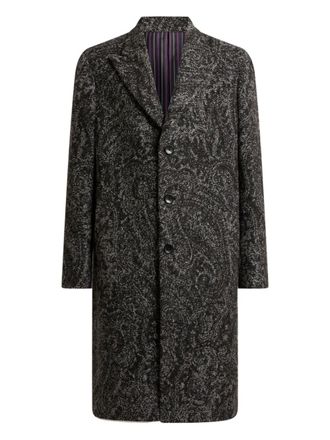 Etro jacquard single-breasted coat - men - Acetate/Viscose/Alpaca Wool/Wool/Polyamide/Lyocell - 46 - Grey