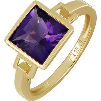 Bony Levy 14K Gold Color Amethyst Ring in Amethyst/Gold at Nordstrom Rack, Size 6.5