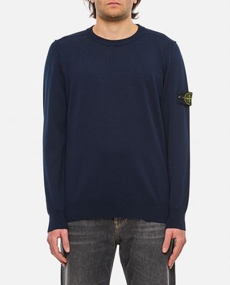 Stone Island Pullover In Cotone Con Badge Logo