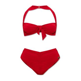 Balmain Bikinis, female, Red, Size: L Plain Two-piece Swimsuit