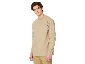 Carhartt Work in Progress Flame-Resistant (FR) Force Cotton Long Sleeve T-Shirt Mens T Shirt Khaki : 2XL (Reg), Jersey/Cotton