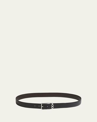 Ferragamo Mens Double Adjustable Reversible Leather Belt