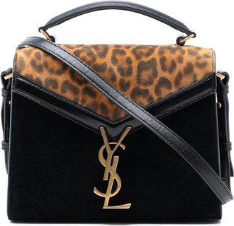 Saint Laurent Pre-owned Saint Laurent Mini Suede Leopard Print Monogram Cassandra Top Handle Bag 28A6N7UA3OGDLAFV