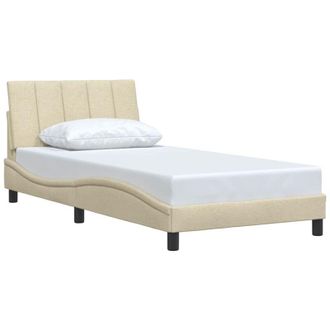vidaXL Estructura De Cama Sin Colch&oacute;n Tela Crema 100x200 Cm Vidaxl