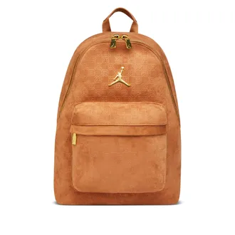 Nike Jordan Mens Jordan Suede Monogram Backpack (23.5L) in Brown | MA9204-X6X