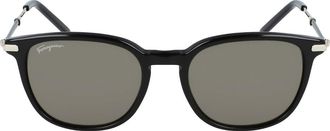 Ferragamo Salvatore Ferragamo 52mm Round Sunglasses in Black at Nordstrom Rack