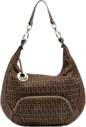 Fendi Pre-owned Shoulder Bags, female, Brown, Size: ONE SIZE Pre-owned The Chef Hobo Bag