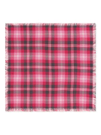 Eric Bompard Geruite sjaal met franje - Rood