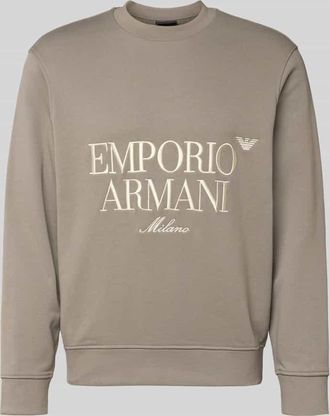Emporio Armani Sweatshirt mit Label-Stitching in Hellgrau, Größe XXL