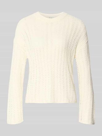 Tom Tailor Denim Comfort Fit Strickpullover im Semitransparenter Optik in Offwhite, Gr&ouml;&szlig;e XS