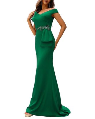 Terani Couture Solid Maxi Dress