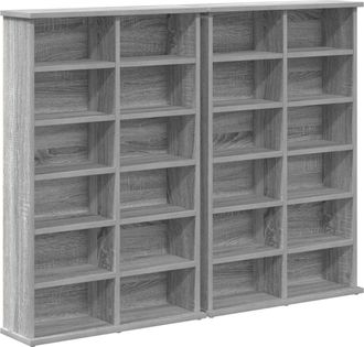 vidaXL Cabinet Para Cds 2 Uds. Sonoma Gris 60 X 17 X 92 Cm Vidaxl