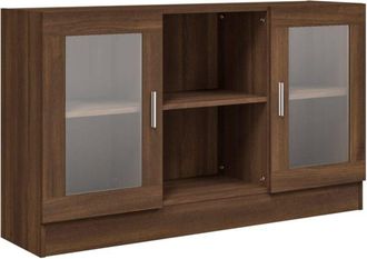 vidaXL Vidaxl - Vitrina madera contrachapada roble marrón 120x30,5x70 cm