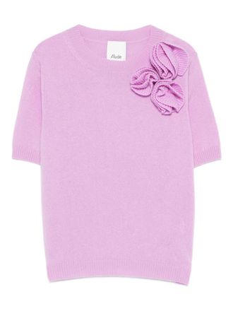 Allude T-shirt con applicazione - Viola