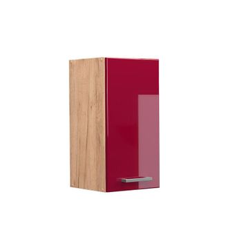Vicco Armario Colgante R-line, Rojo Burdeos Alto Brillo, 30 Cm