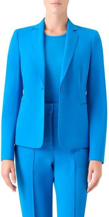 Akris One-Button Jersey Blazer in Cobalt Blue at Nordstrom, Size 10