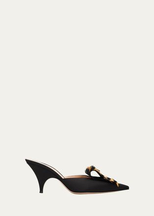 Gianvito Rossi 70mm Feathered Crepe Satin Pumps