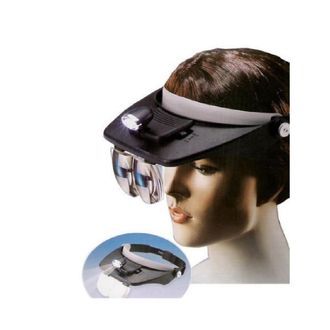 Trade Shop Trade Shop - Visiera Con Luce Lents Of Ingrandment 2 Led 4 Lenti Torcia Frontale