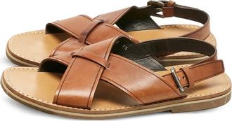 Prada Sandali in pelle con suola piatta - Marrone