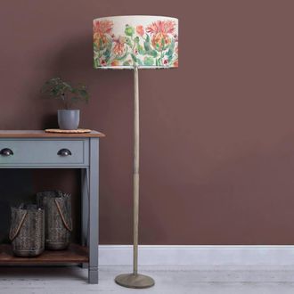 Voyage Maison Solensis Floor Lamp With Enchanting Thistle Eva Lampshade in Grey