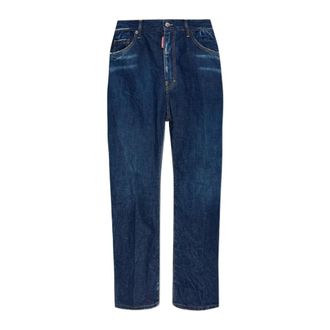 Dsquared2 Straight Jeans, male, Blue, Size: 2XL Faded Blue Button-Fly Jeans