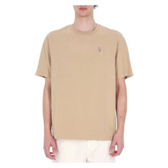 Maison Kitsun&eacute; T-Shirts, male, Beige, Size: XL T-shirt Dressed Fox in Cotone