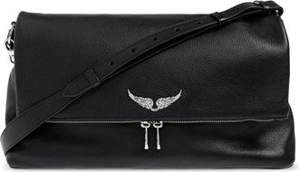 Zadig&Voltaire Tassen, Dames, Zwart, ONE Size, Leer, Schoudertas met logo