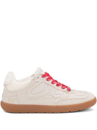 Ganni Canvas Sneakers With Raw-Cut Edges