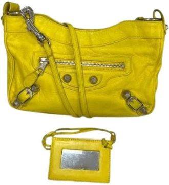 Balenciaga Pre-owned Shoulder Bags, female, Yellow, Size: ONE SIZE Pre-owned Giant Hip Calfskin 2way bag
