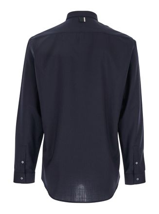 low brand Virgin Wool Classic Collar Shirt - Navy