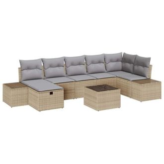 vidaXL Sofa Set with Cushion 7 pcs Poly Rattan vidaXL
