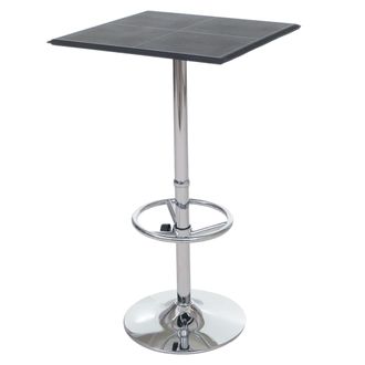 Hhg Mesa De Bar Mesa Bistro Chicago Con Reposapi&eacute;s, Cuadrada 110x63x63cm Certificado Mvg, Negro