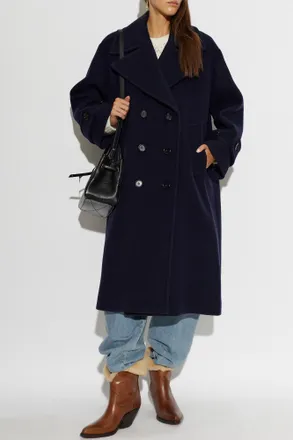 Chlo&eacute; Double-breasted Wool Coat, Womens, Navy Blue