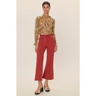 Rebecca Taylor Remi Stretch Kick Flare in Burnt Sienna at Nordstrom, Size 10