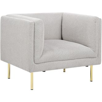 Beliani Beliani - Poltrona moderna imbottita con braccioli in tessuto grigio Moen