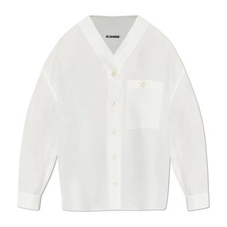 Jil Sander Shirts, female, White, Size: XS V-Neck Shirt