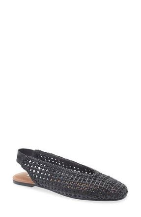 Steve Madden Rumi Slingback Flat in Black Leather at Nordstrom Rack, Size 5.5