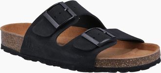 Hush Puppies Womens Hush Puppies Brixley Mule Suede Womens Black Standard Sandals - Size: 4