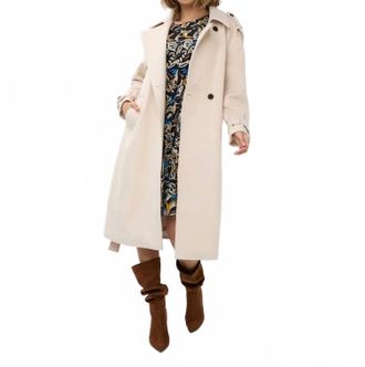Esqualo Tenna Trench Coat In Bisquit
